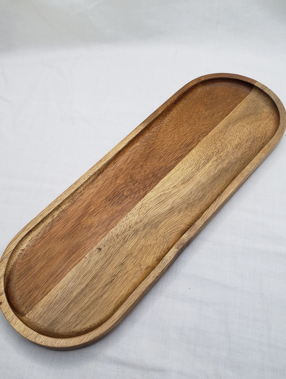 Long Oval Acacia Wood Tray 11.5 Inches